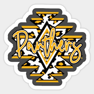 Cool yellow panthers aztec, aztec panthers, panthers mascot, panthers school Sticker